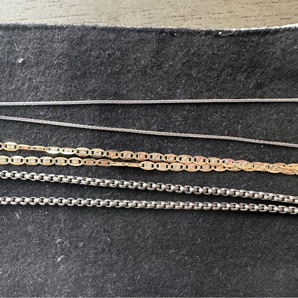 18” Chain necklace in 14K gold, White Rhodium-Plate & Rose Rhodium - Picture 8 of 9